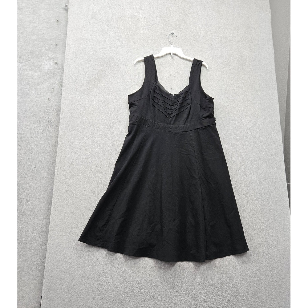 Torrid Women Dress 22 Black Mini Fit & Flare Skater Pleated Sleeveless Lined